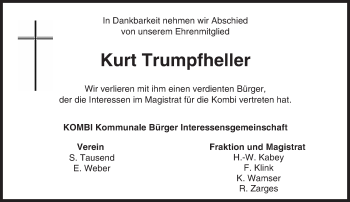 Traueranzeige von Kurt Trumpfheller von trauer.echo-online.de