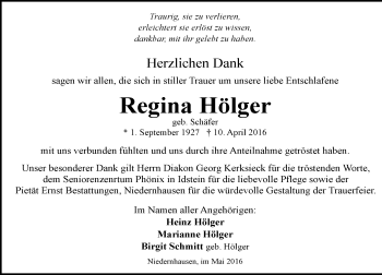 Traueranzeige von Regina Hölger von  Wiesbaden komplett