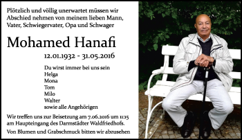 Traueranzeige von Mohamed Hanafi von Trauerportal Echo Online