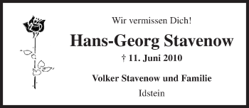 Traueranzeige von Hans-Georg Stavenow von  Wiesbaden komplett