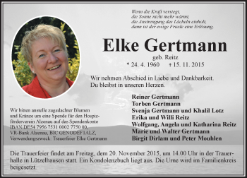 Traueranzeige von Elke Gertmann von  GT Extra