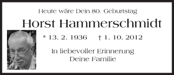 Traueranzeige von Horst Hammerschmidt von  Wiesbaden komplett