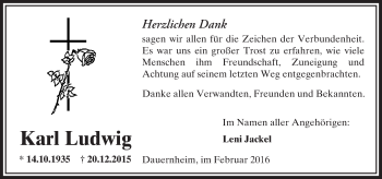 Traueranzeige von Karl Ludwig von  Sonntags Anzeiger