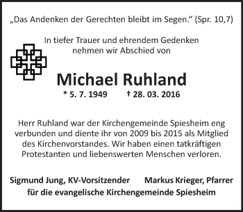 Traueranzeige von Michael Ruhland von trauer.rmp.de