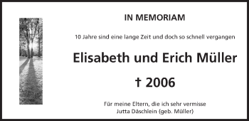 Traueranzeige von Elisabeth und Erich Müller von  Wiesbaden komplett
