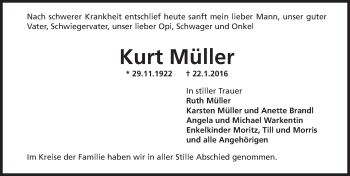 Traueranzeige von Kurt Müller von  Wiesbaden komplett