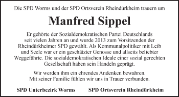Traueranzeige von Manfred Sippel von trauer.rmp.de