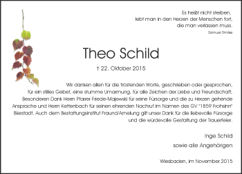Traueranzeige von Theo Schild von  Wiesbaden komplett