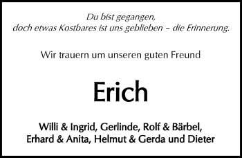 Traueranzeige von Erich  von  Kreisanzeiger