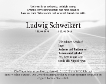 Traueranzeige von Ludwig Schweikert von  Bürstädter Zeitung