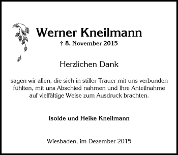 Traueranzeige von Werner Kneilmann von  Wiesbaden komplett