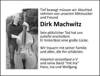 Traueranzeige von Dirk Machwitz von trauer.rmp.de
