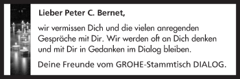 Traueranzeige von Peter C. Bernet von Trauerportal Echo Online