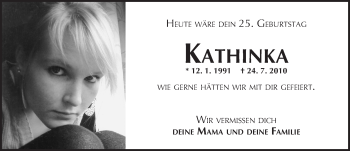 Traueranzeige von Kathinka Tairi von  Allgemeine Zeitung Mainz