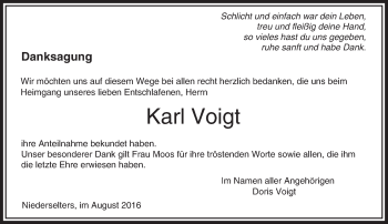 Traueranzeige von Karl Voigt von  Camberger Anzeiger