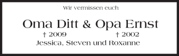 Traueranzeige von Ditt und Ernst  von Trauerportal Rhein Main Presse