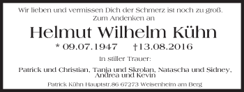Traueranzeige von Helmut Wilhelm Kühn von Trauerportal Rhein Main Presse