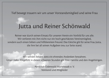 Traueranzeige von Jutta und Reiner Schönwald von Trauerportal Echo Online