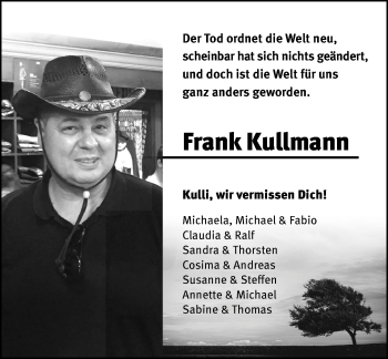 Traueranzeige von Frank Kullmann von Trauerportal Echo Online