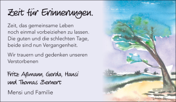 Traueranzeige von In Gedenken  von  Gelnhäuser Tageblatt