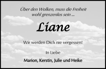 Traueranzeige von Liane  von  Kreisanzeiger