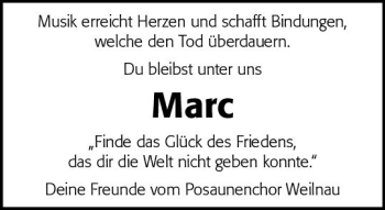 Traueranzeige von Marc  von  Usinger Anzeiger