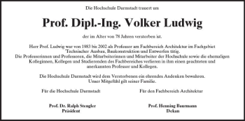 Traueranzeige von Volker Ludwig von Trauerportal Echo Online