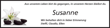 Traueranzeige von Susanne  von  Kreisanzeiger