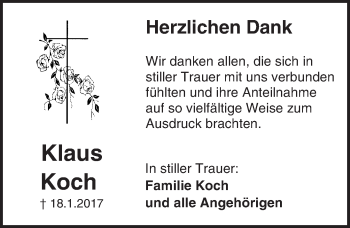 Traueranzeige von Klaus Koch von Trauerportal Echo Online