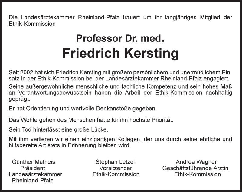  Traueranzeige für Friedrich Kersting vom 18.02.2017 aus Trauerportal Rhein Main Presse