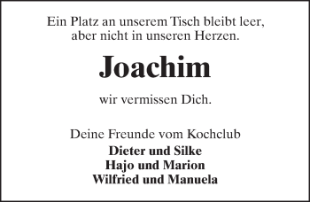 Traueranzeige von Joachim  von  Kreisanzeiger