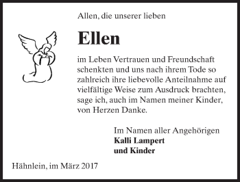 Traueranzeige von Ellen  von Trauerportal Echo Online