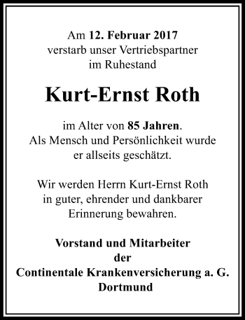 Traueranzeige von Kurt-Ernst Roth von  Gießener Anzeiger