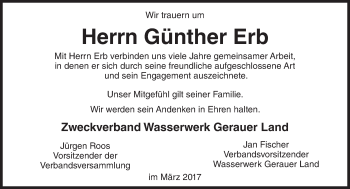 Traueranzeige von Günther Erb von Trauerportal Rhein Main Presse