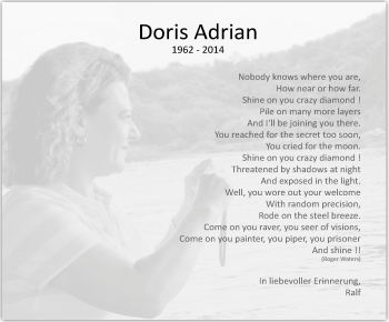 Traueranzeige von Doris Adrian von Trauerportal Rhein Main Presse