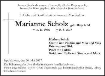 Traueranzeige von Herbert Scholz von Trauerportal Rhein Main Presse