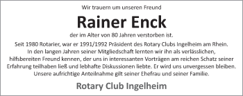 Traueranzeige von Rainer Enck von Trauerportal Rhein Main Presse