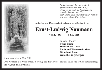 Traueranzeige von Ernst-Ludwig Naumann von  Kreisanzeiger