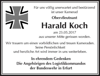 Traueranzeige von Harald Koch von Trauerportal Echo Online