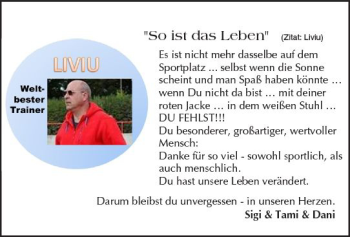 Traueranzeige von Liviu  von Trauerportal Rhein Main Presse