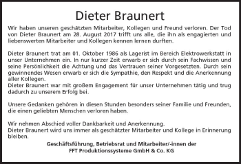 Traueranzeige von Dieter Braunert von VRM Trauer