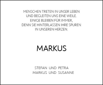 Traueranzeige von Markus Hagemann von Trauerportal Rhein Main Presse