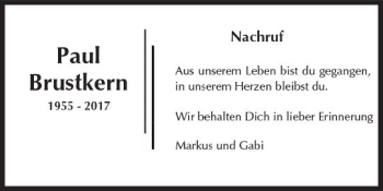 Traueranzeige von Paul Brustkern von Trauerportal Rhein Main Presse