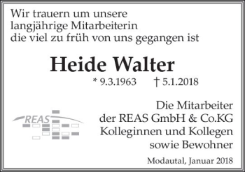 Traueranzeige von Heide Walter von Trauerportal Rhein Main Presse