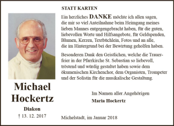 Traueranzeige von Michael Hockertz von Trauerportal Rhein Main Presse