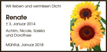 Traueranzeige von Renate Leißler von Trauerportal Rhein Main Presse