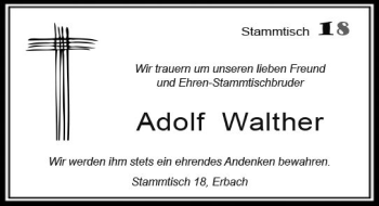 Traueranzeige von Adolf Walther von vrm-trauer