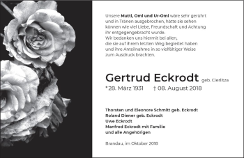Traueranzeige von Gertrud Eckrodt von vrm-trauer