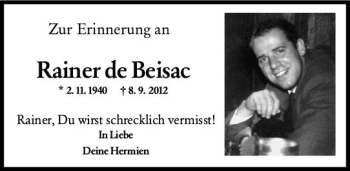 Traueranzeige von Rainer  de Beisac von vrm-trauer
