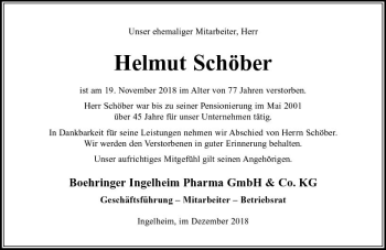 Traueranzeige von Helmut Schöber von vrm-trauer